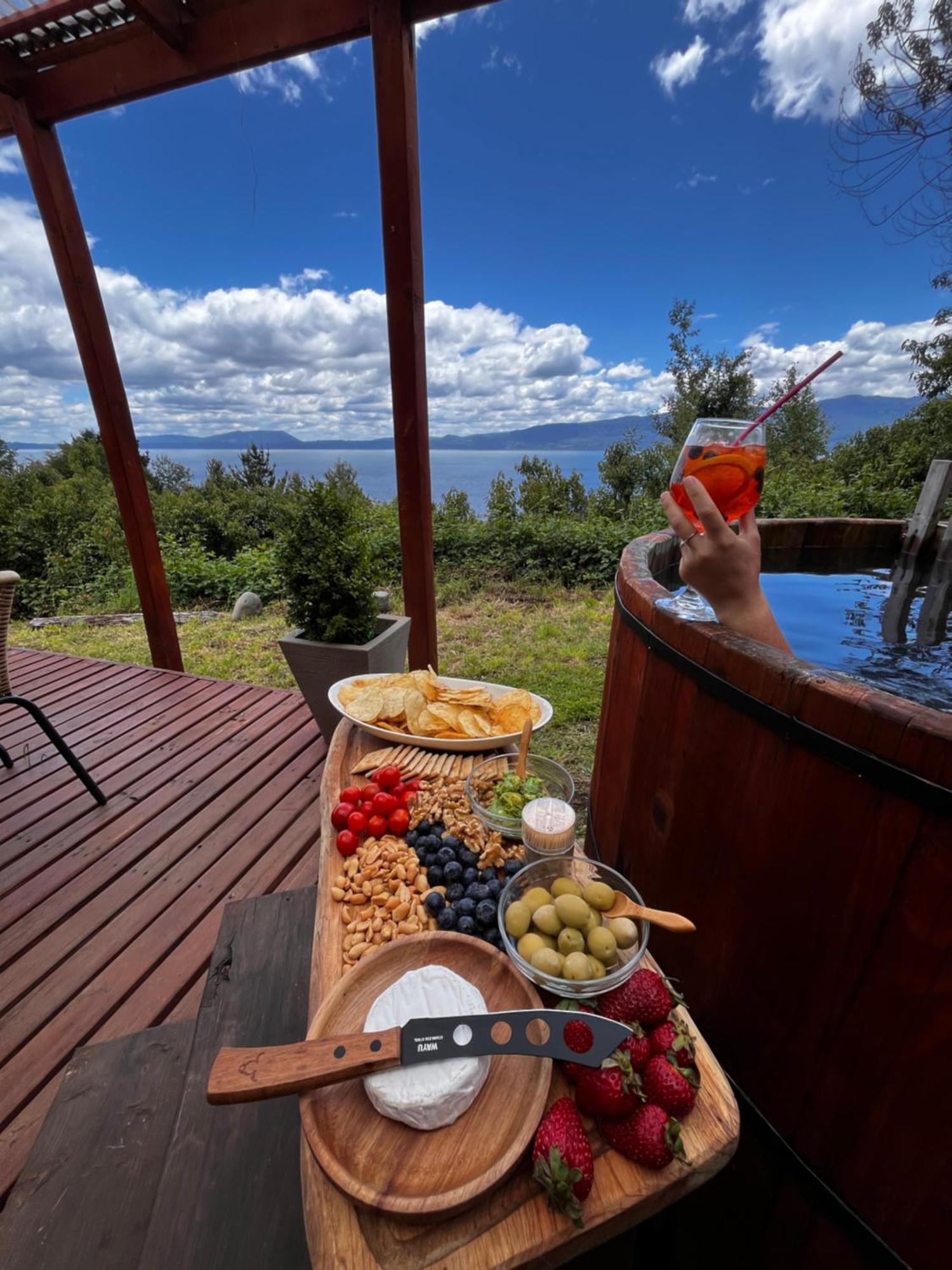 Cabanas Ayalen Con Vista Al Lago ปูกอน ภายนอก รูปภาพ